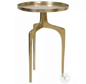W23003 Slightly Textured Soft Gold Round End Table