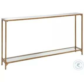 W-23005 Warm Gold Mirrored Top Console Table
