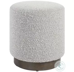 Avila Ivory and Warm Gray Ottoman