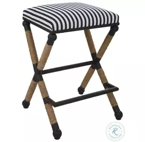 Braddock Crisp Navy and Cream Counter Height Stool