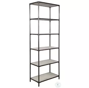 Baldwin Gunmetal And White Wash Industrial Etagere