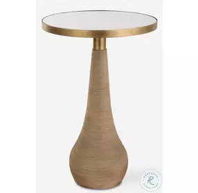 Carys Natural And Antique Brass Accent Table