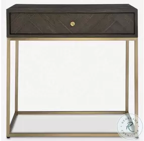 Armistead Dark Walnut And Plated Brushed Brass Side Table