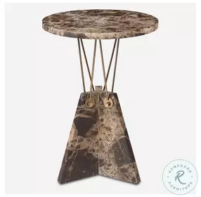 Levitate Emperador Brown Marble Accent Table