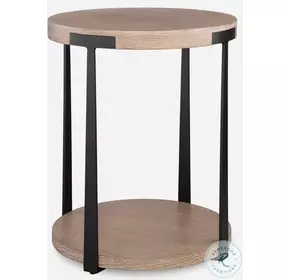 Granville Natural And Dark Bronze Round Side Table