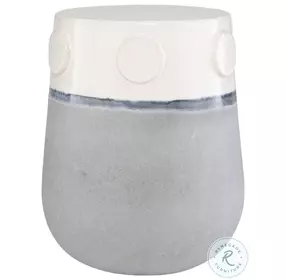 Mulvane Off White And Blue Gray Glaze Garden Stool