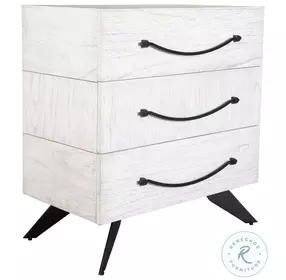 Vivi White And Black 3 Drawer Chest