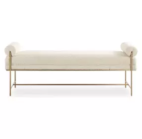 Bolster Pearl White Upholstered Accent Bench