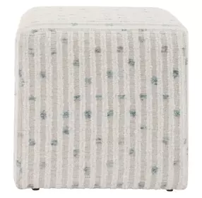 Fairmont White Upholstered Square Ottoman