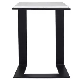 Belmont Black and White Rectangular Marble Top Accent Table