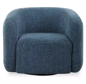 Kingsley Blueberry Upholstered Swivel Barrel Chair