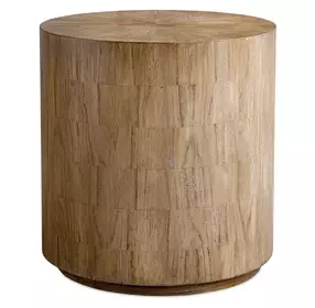Langston Natural Oatmeal Round Side Table