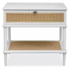 Coast White and Brown Rectangular Side Table