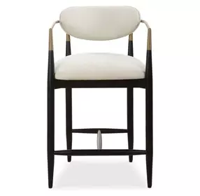 Alden Off White and Black Upholstered Counter Height Stool