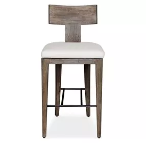 Fairmont Oyster White Upholstered Outdoor Bar Stool
