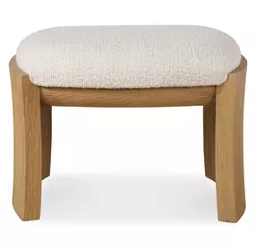 Monterey Texture White Upholstered Small Accent Bench