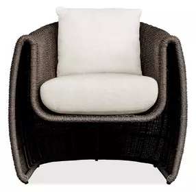 Belmont Oyster White and Mocha Upholstered Outdoor Lounge Chair