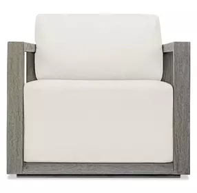 Carlisle Oyster White and Weathered Gray Upholstered Outdoor Lounge Chair