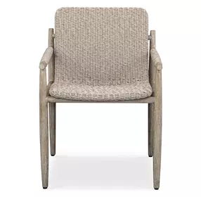 Prescott Twisted Oatmeal and Cerused Oak Outdoor Dining Chair