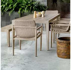 Arlington Cerused Wheat Outdoor Dining Room Set
