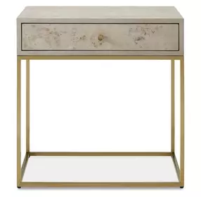 Langston Light Washed and Brushed Brass Rectangular Side Table