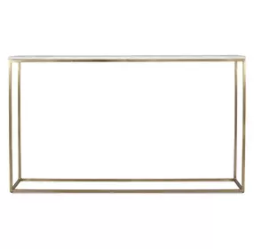 Oakley Gold and White Rectangular Marble Top Sofa Counter Table