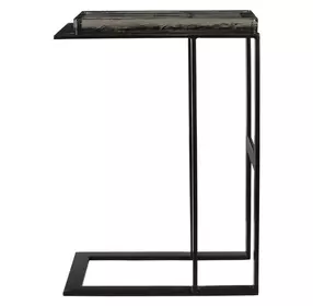 Hamilton Black Rectangular Glass Top Accent Table