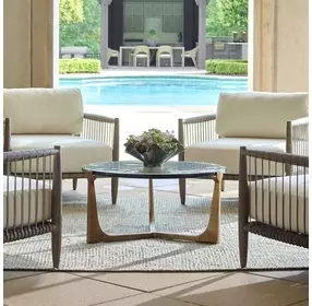 Riverton Antique Brass Outdoor Occasional Table Set