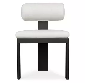 Bolster Back Oyster White Upholstered Outdoor Dining Chair