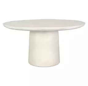 Alden Warm White Outdoor 60" Round Dining Table