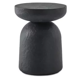 Carlisle Black Outdoor Round Accent Table