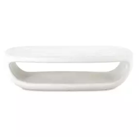 Leyton Warm White Outdoor Oval Coffee Table