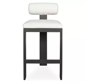 Bolster Back Oyster White Upholstered Outdoor Bar Stool
