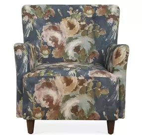 Prescott Blue and Brown Upholstered Arm Chair