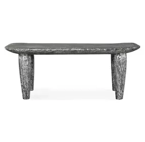 Monterey Distressed White Accent Bench