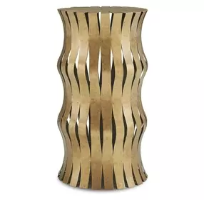 Prescott Aged Gold Round Accent Table
