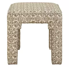 Belmont Green and White Upholstered Small Accent Bench