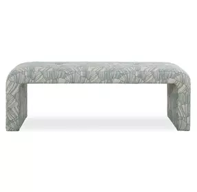 Grafton Spa Blue and White Upholstered Accent Bench
