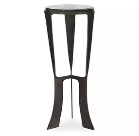 Oakley Dark Bronze Round Glass Top Drink Table