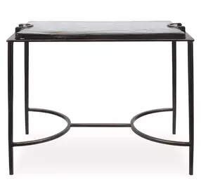 Hamilton Dark Bronze Rectangular Glass Top Accent Table
