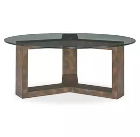 Fairmont Brown Round Glass Top Coffee Table
