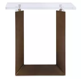 Riverton Bronze Rectangular Acrylic Top Side Table