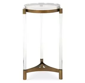 Alden Bronze Round Acrylic Top Accent Table