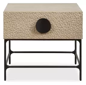 Prescott Beige and Black Rectangular Side Table