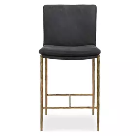 Arlington Charcoal Gray Leather Upholstered Counter Height Stool