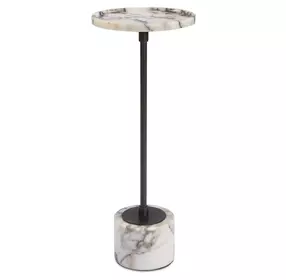 Brunson Dark Bronze and White Marble Top Drink Table