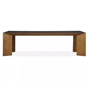 Fairmont Gray and Brown 104" Rectangular Concrete Top Dining Table