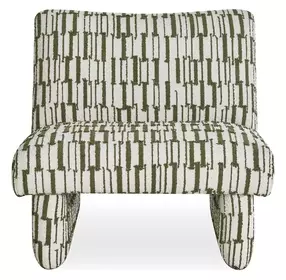 Alden Moss and Off White Upholstered Armless Accent Chair