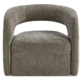 Arlington Taupe Upholstered Swivel Barrel Chair