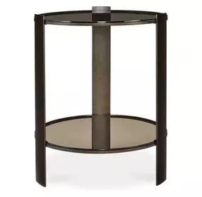 Prescott Bronze Round Glass Top Side Table